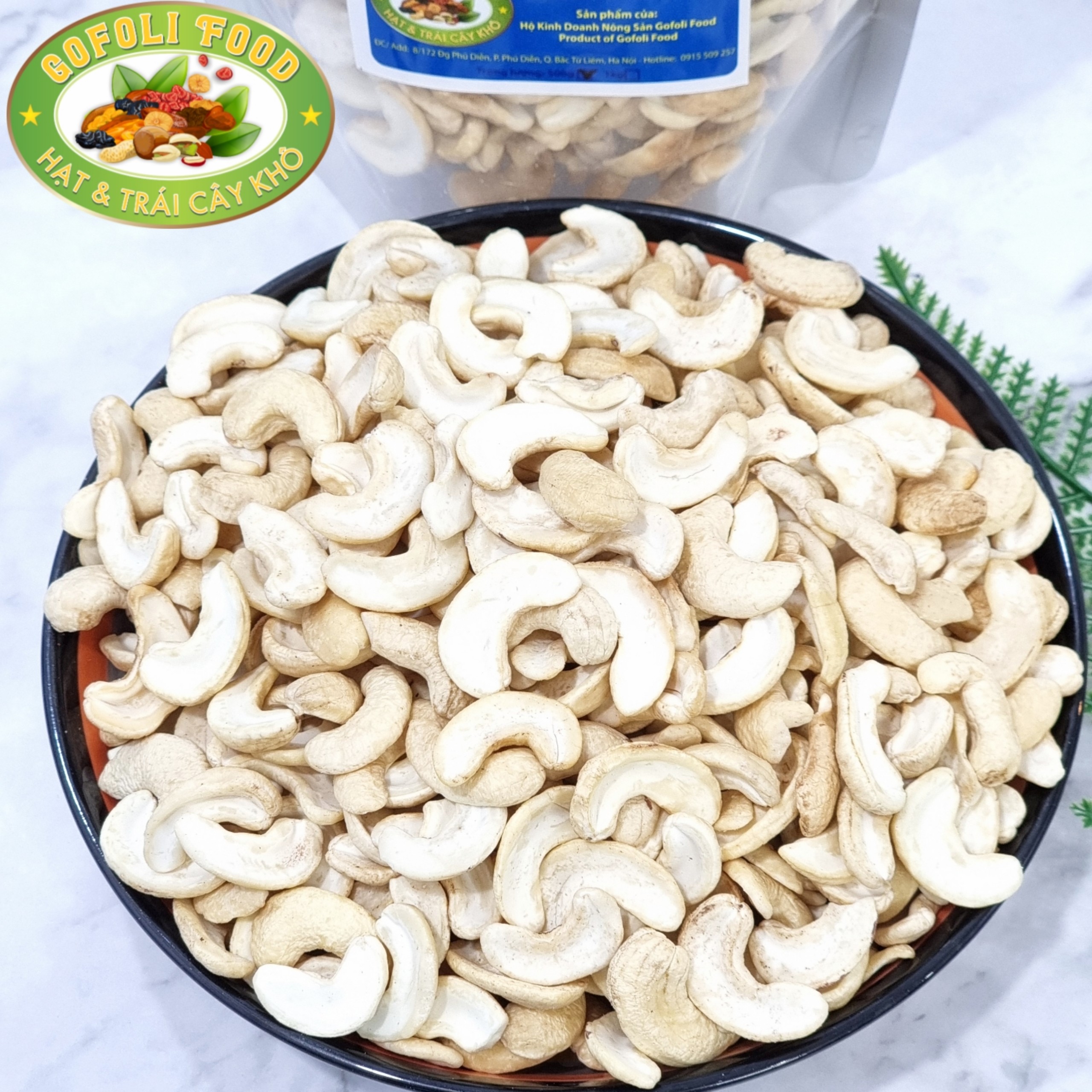 Hạt điều tươi bể đôi Gofoli loại ngon 500g, thơm, béo, mới, chất lượng cao, điều Bình Phước/ Raw fresh cashew nuts, split, nutty flavor, delicious, healthy, high quality