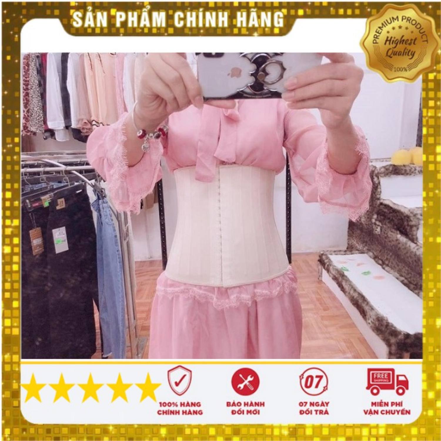 Đai gen nịt bụng lɑtex 24 xương hàng nhập thế hệ mới gen bụng định hình giảm eo Chính hãng - Cao cấp