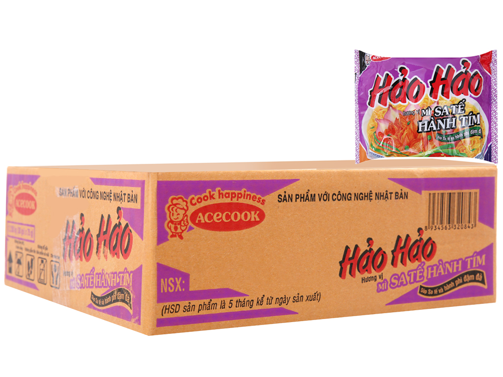 Thùng mì Hảo Hảo hương vị tôm chua cay 30 gói 75g