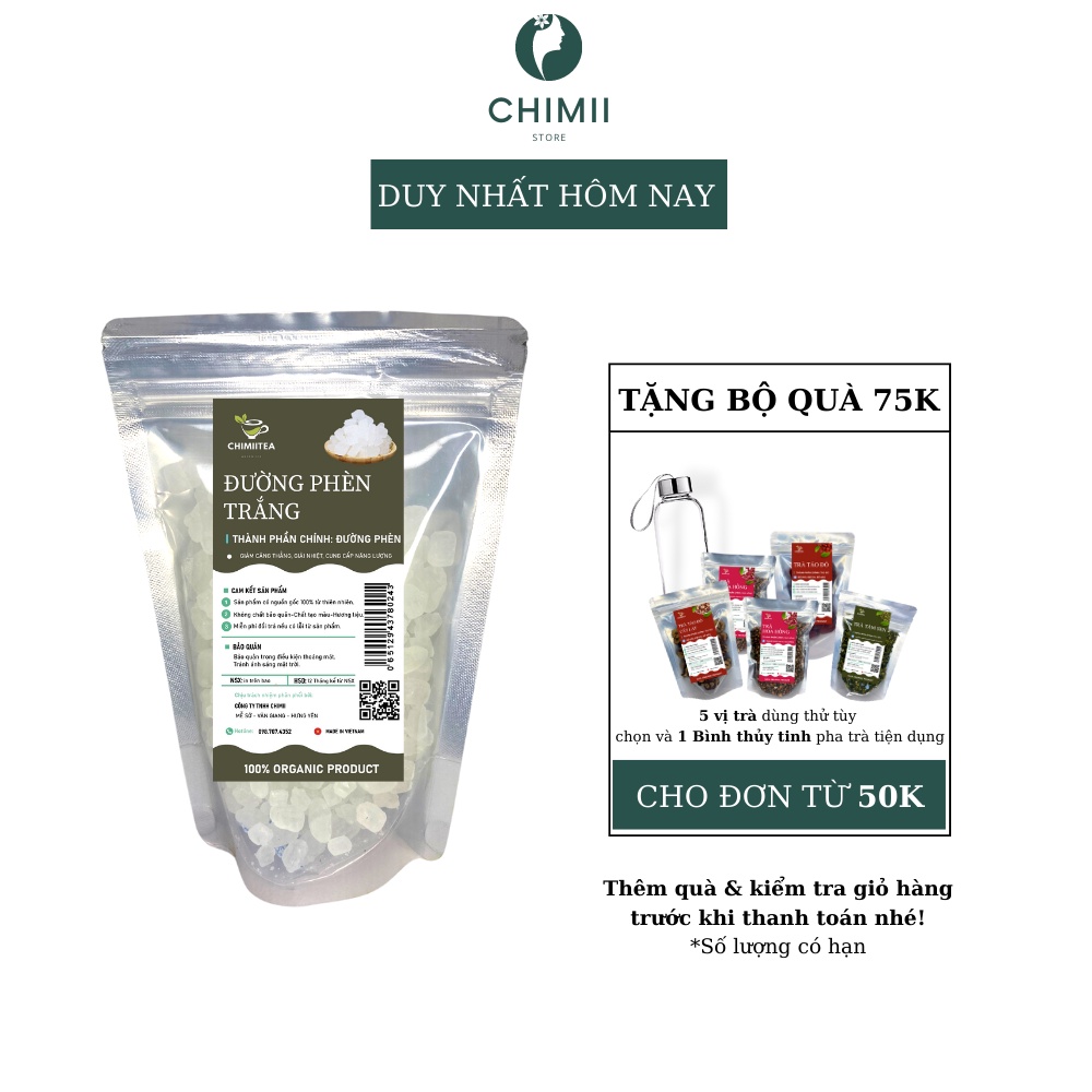 Đường Phèn Trắng Tinh Luyện Loại Thượng Hạng Đường Phèn Kết Tinh Tự Nhiên Nấu Chè Chưng Yến Pha Trà