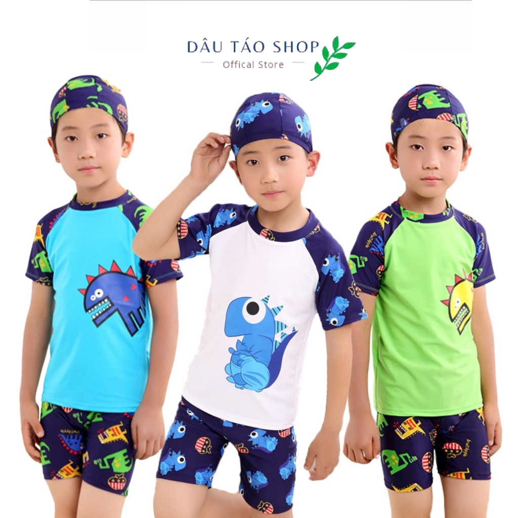 Bộ bơi kèm mũ size đại cho bé trai 20-40 kg