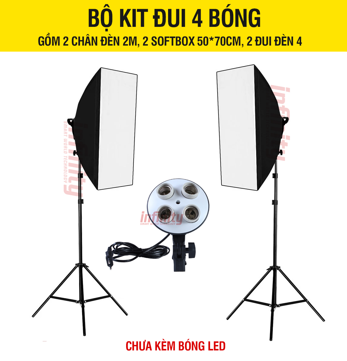 Bộ 2 đèn chụp sản phẩm, livestream đui 4 bóng E27