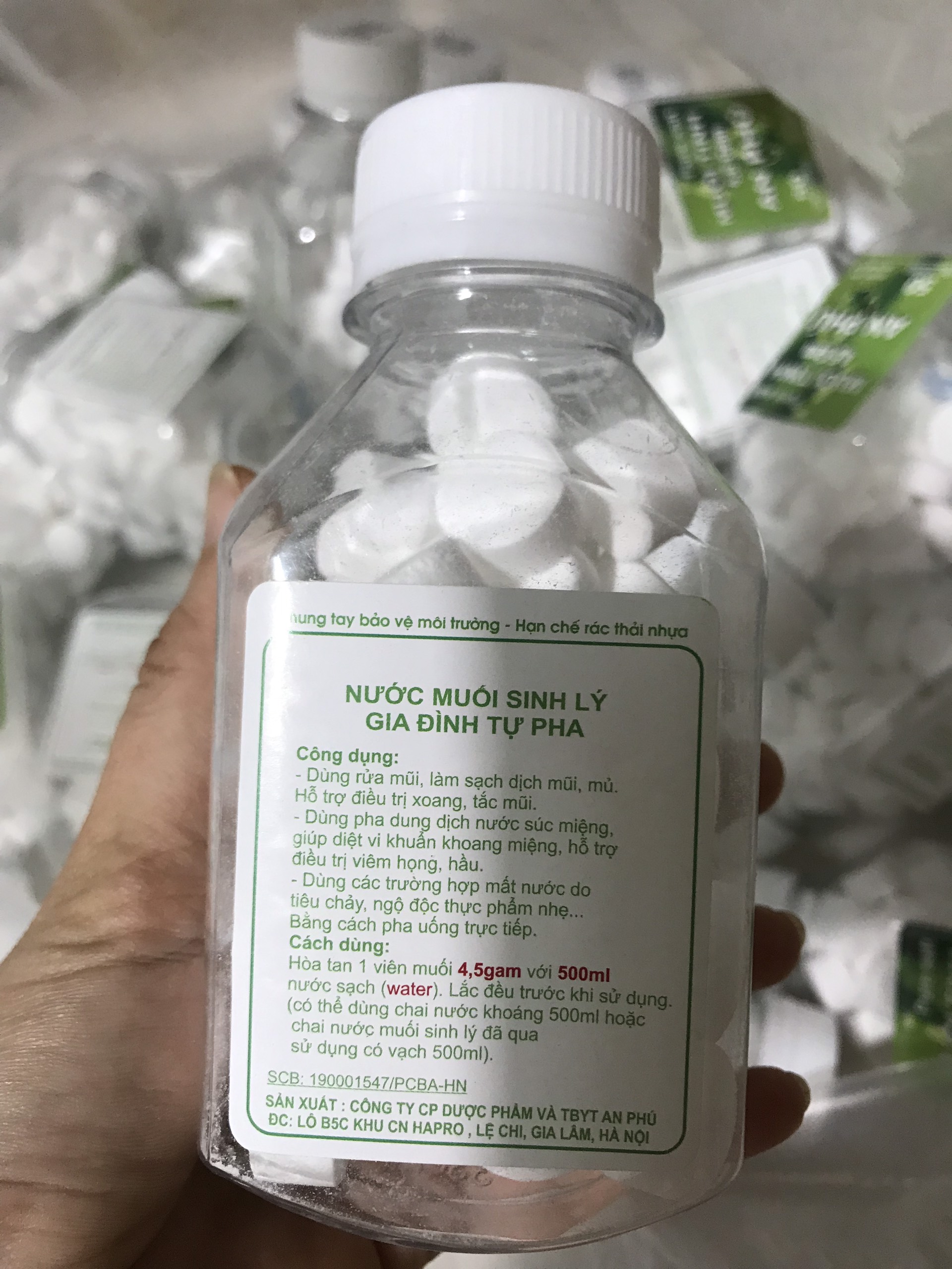 Muối sinh lý dạng viên tự pha