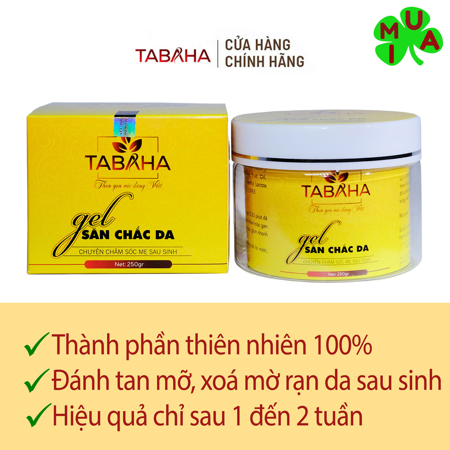 [Gel săn chắc da] Kem tan mỡ Tabaha 250g chăm sóc mẹ sau sinh giảm mỡ sau 1 tuần