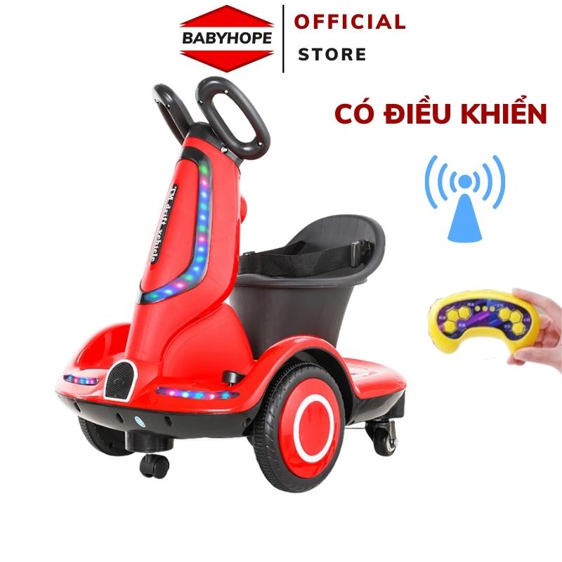 Xe điện trẻ em xe điện cho bé giữ thăng bằng xoay 360 độ có điều khiển từ xa babyhope xe may dien tre em, xe ga tre em, đồ chơi trẻ em