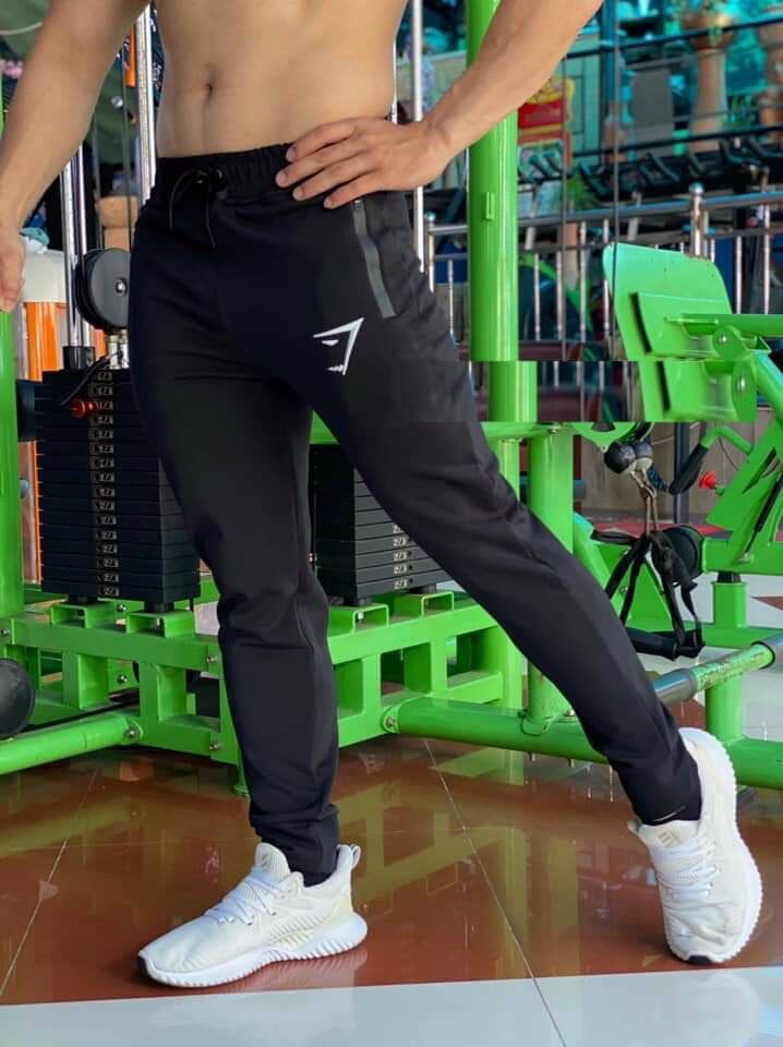 Quần dài tập gym,quần joger thun poly cao cấp co giản tốt