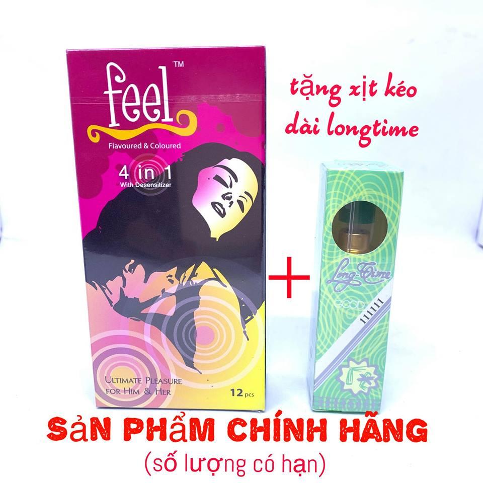 BAO CAO SU FEEL 4 IN 1 GIÚP KÉO DÀI THỜI GIAN QUAN HỆ LÂU (12C) + tặng xịt longtime lạnh kéo dài qh