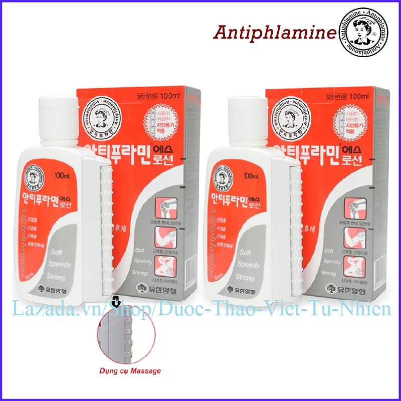 Bộ 2 hộp Dầu nóng xoa bóp ANTIPHLAMINE Hàn Quốc 100ml.