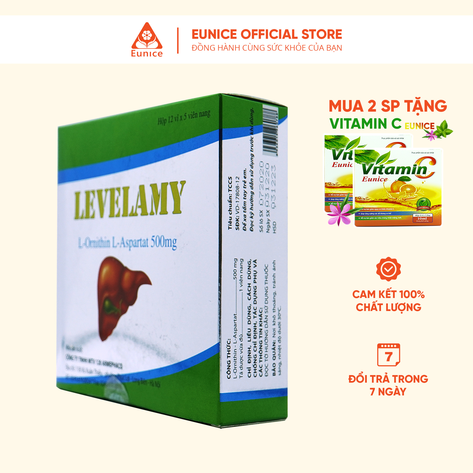 Viên uống Levelamy 500mg - Phân phối bởi Eunice