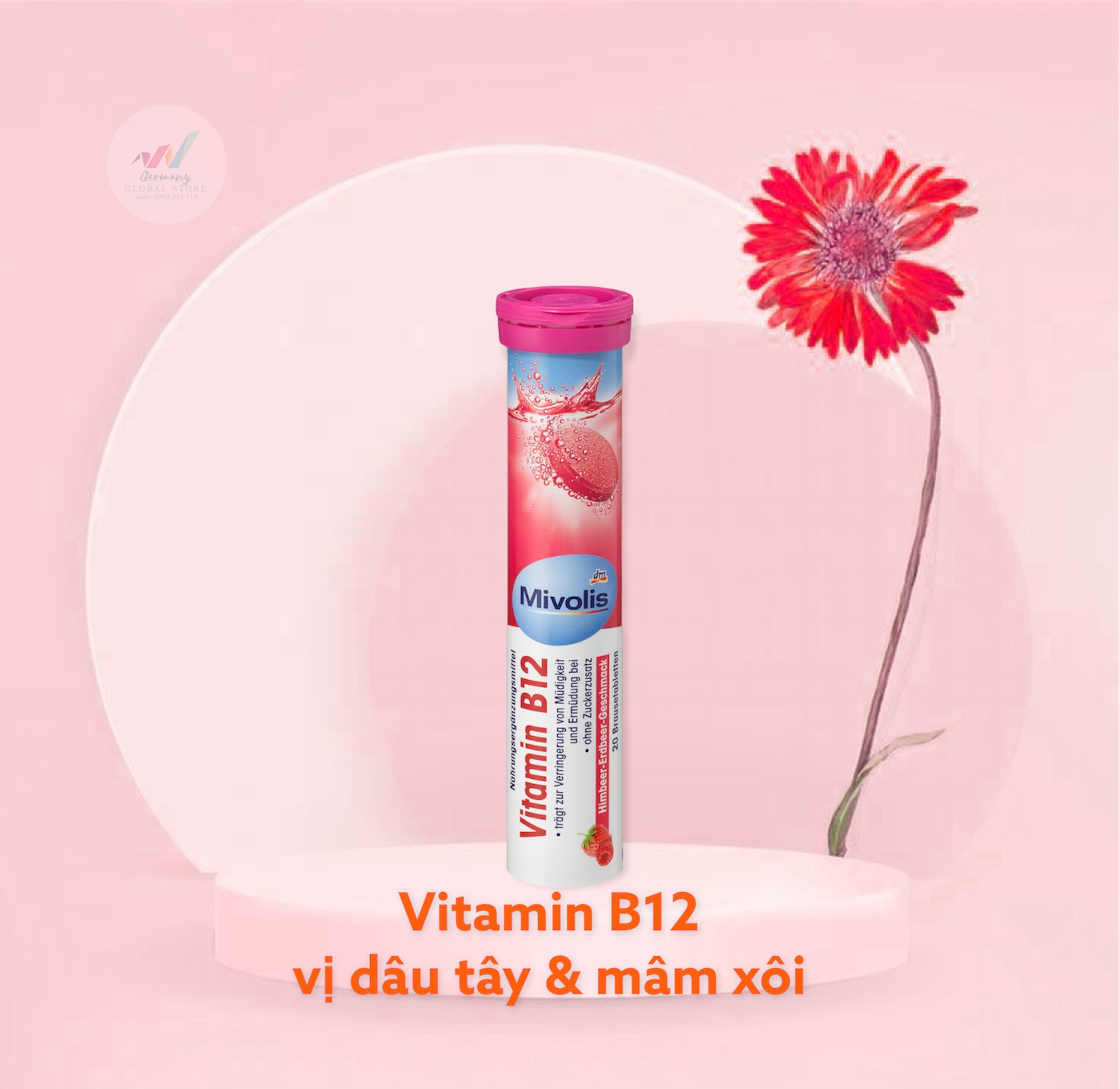 Viên sủi b12 - bổ máu, đức - hộp 20 viên