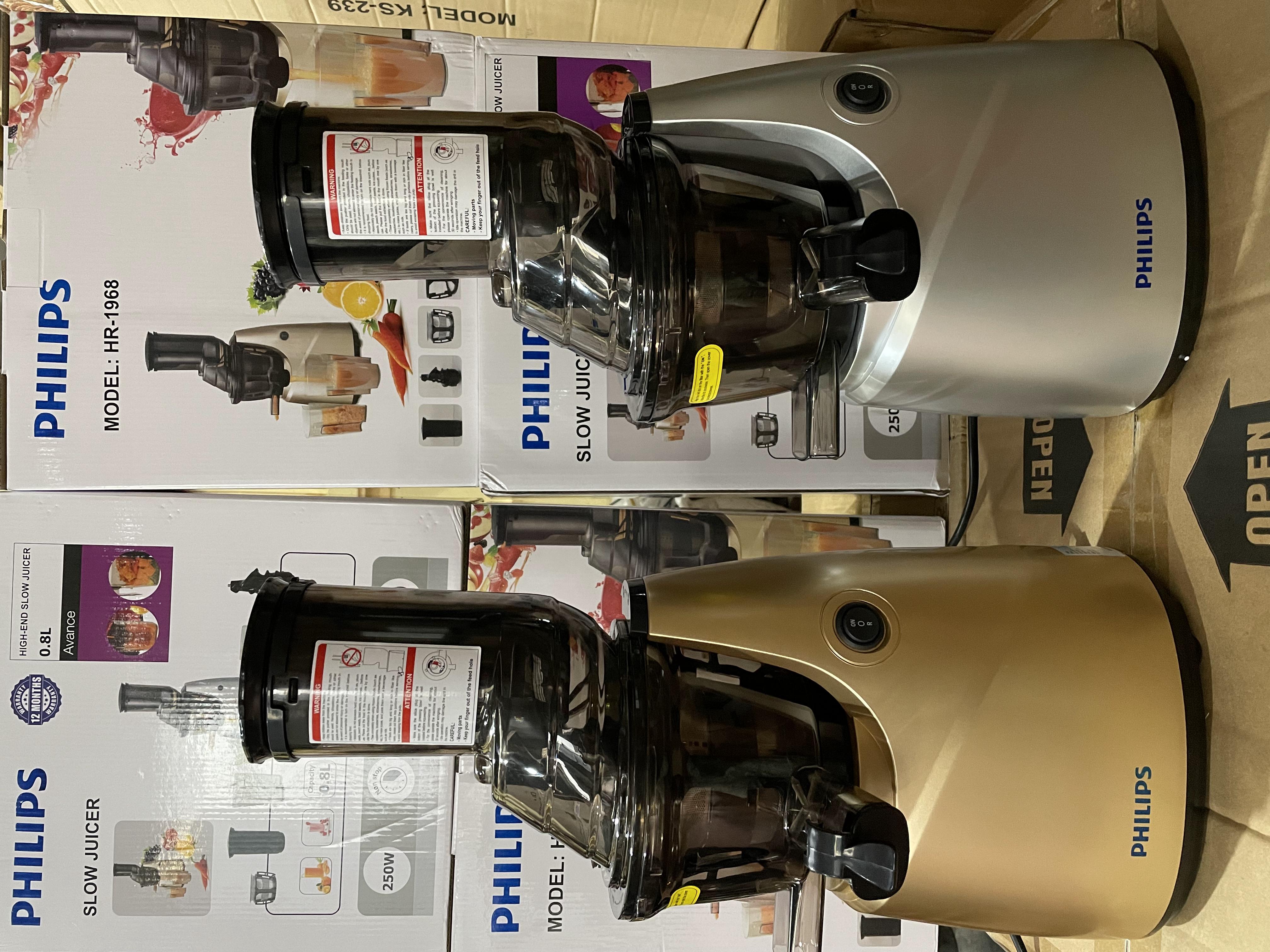 Máy ép chậm Philips HR-1968, ép chậm philips 1968, máy ép trái cây chậm philip
