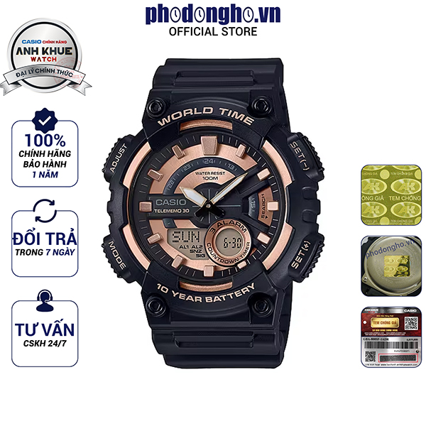 Đồng hồ nam dây nhựa casio anh khuê aeq-110w-1a3vdf