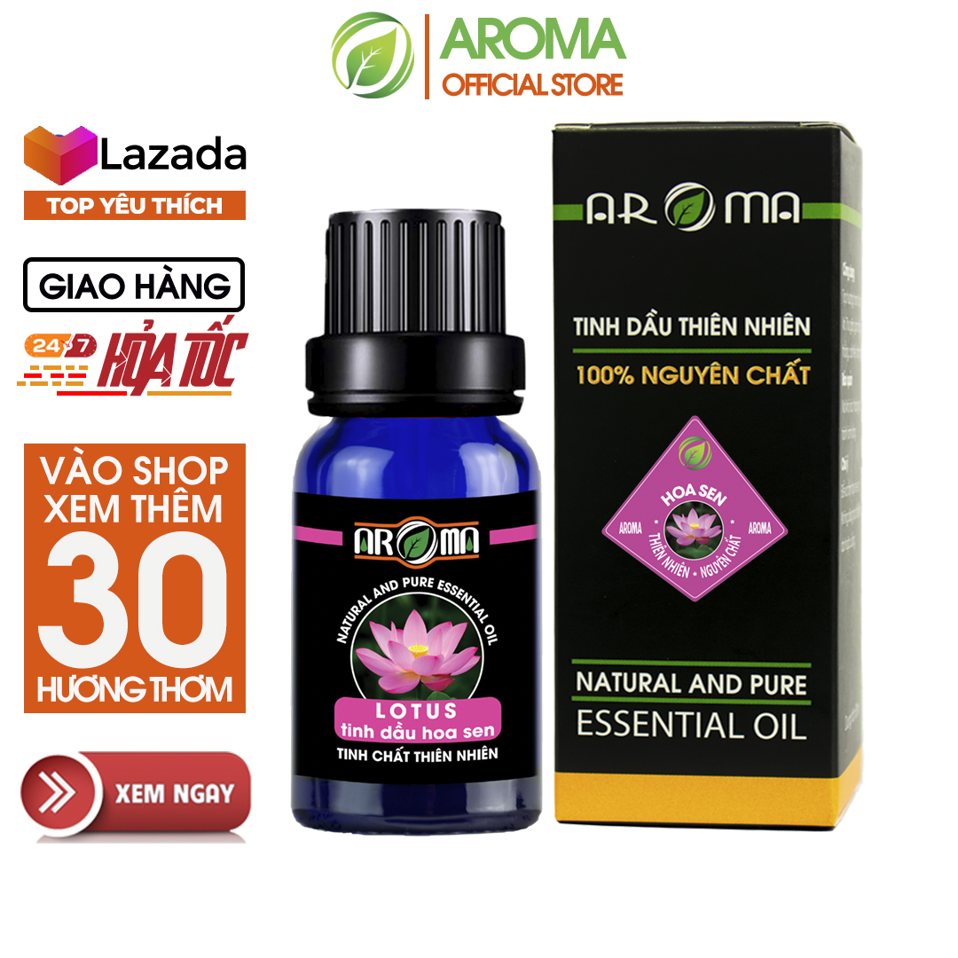 Tinh dầu Hoa Sen AROMA Lotus Essential Oil, tinh dầu thơm phòng, thư giãn, khử mùi