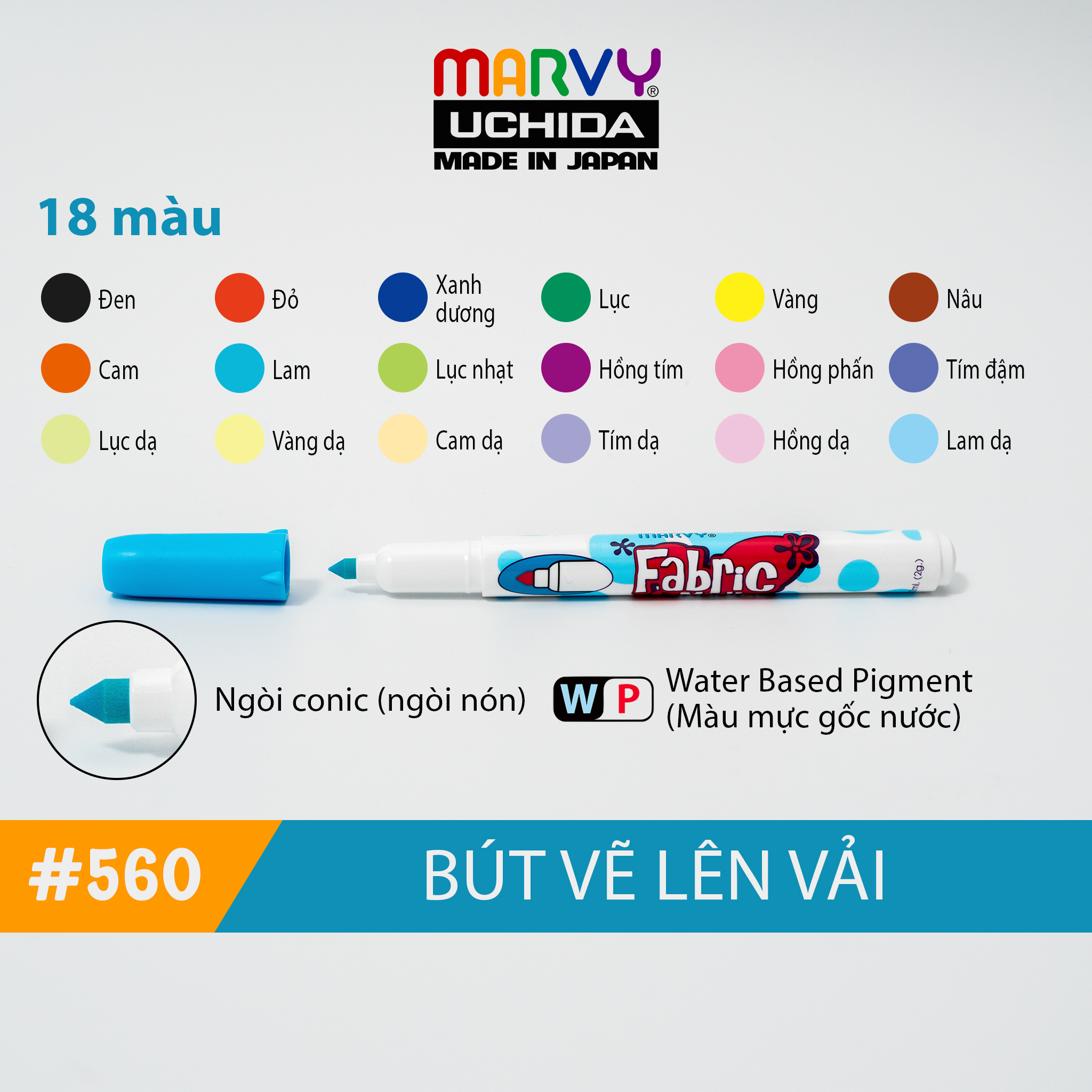 Viết Vẽ Vải Không Bay Màu Cho Bé Marvy 560