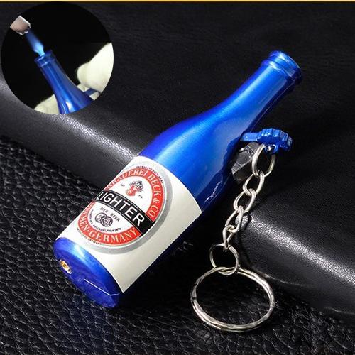 Bật lửa gas móc khóa 2 chức năng mô hình chai beer - phú hiển store