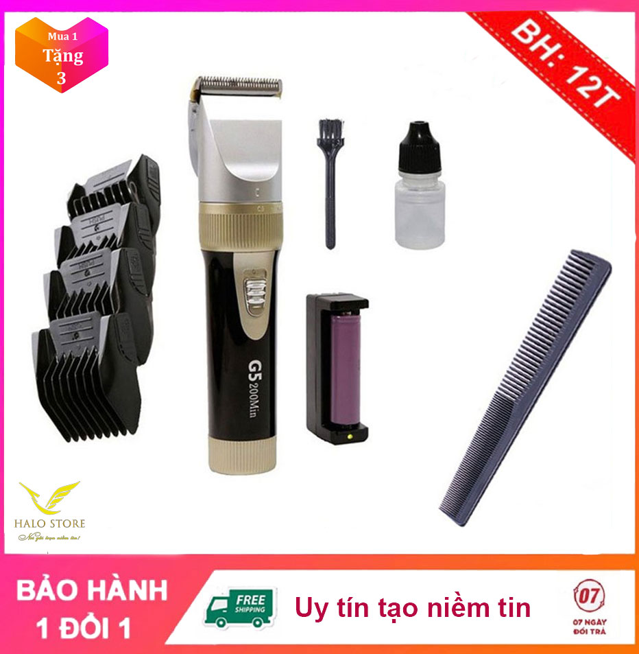 Tông Đơ Cắt Tóc Chuyên Nghiệp KATO G5 (CÓ PIN SƠ CUA) Máy Chạy Êm TẶNG KÈM Lược Hớt Tóc