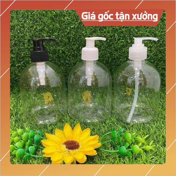 [HCM]Chai Nhựa Pet Vòi Nhấn Sữa Tắm 500Ml Trong Lùn Chiết Mỹ Phẩm