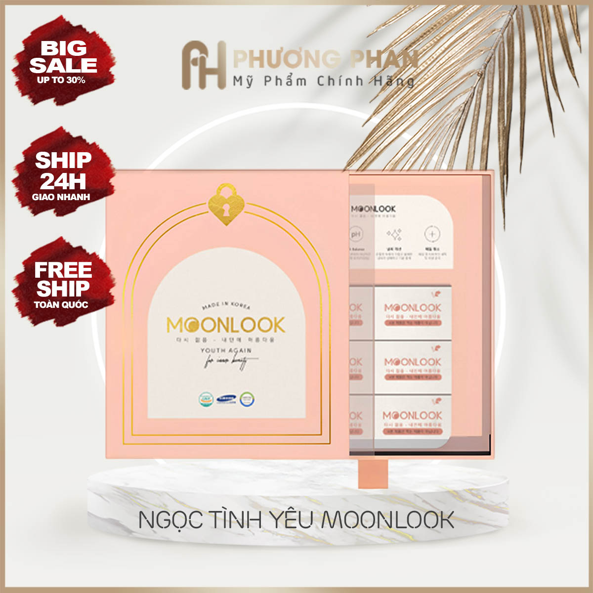 [Chính Hãng] Viên đặt làm hồng se khít vùng kín Moonlook Hàn Quốc mẫu mới - Phương Phan Cosmetics