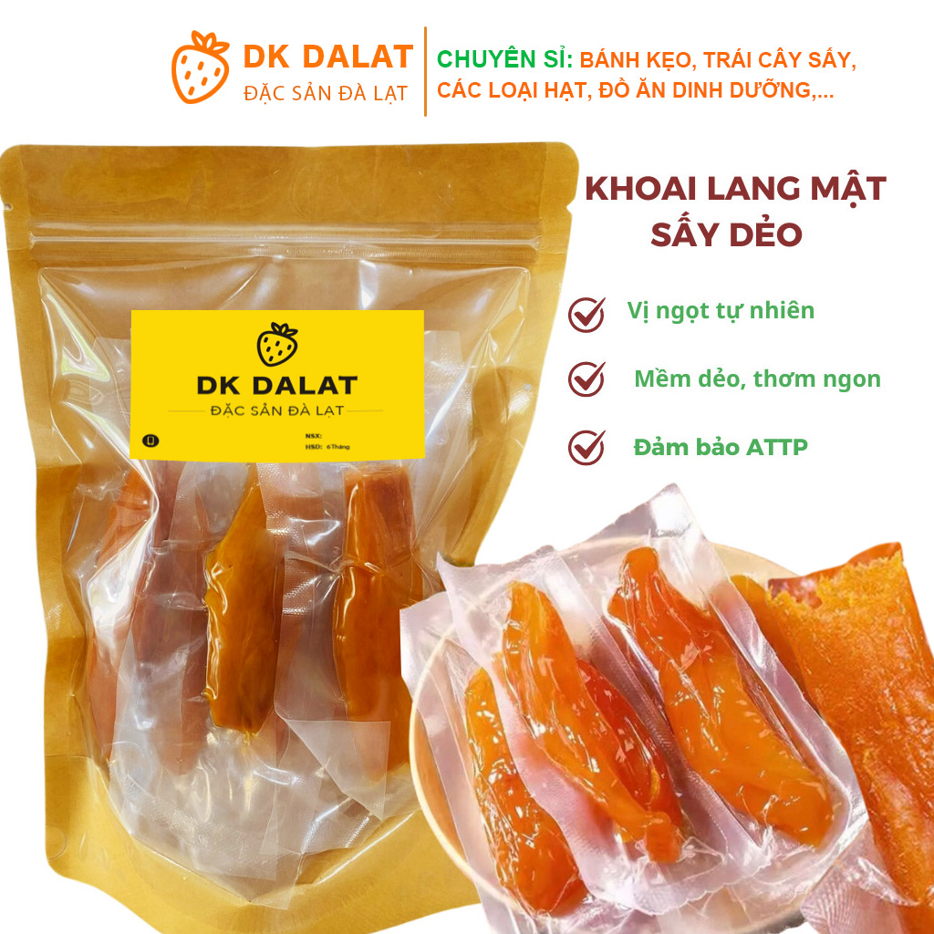 Khoai Lang Mật Đà Lạt Sấy Dẻo - đóng gói Từng Củ -  tiện lợi khi ăn không bị hở gió cả bịch lớn