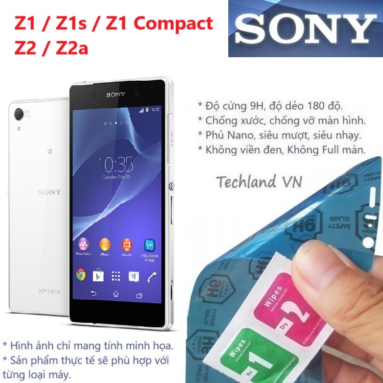 Cường Lực Phủ Nano Sony Z1 / Z2 / Z1s / Z2a / Z1 Compact - Trong Suốt, Không Full Màn, Không Viền Đen