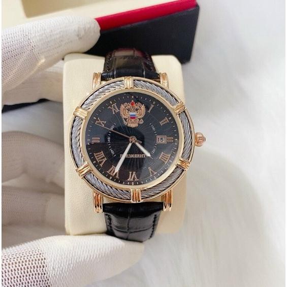 Đồng hồ Nga Poljot dây da chạy pin kim trôi sang trọng lịch sự quá chất