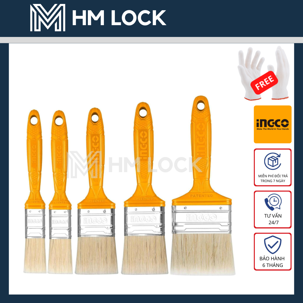 Cọ sơn ingco 1 inch, 1.5 inch, 2 inch, 3 inch, 4 inch inch - hàng chính hãng - hm lock