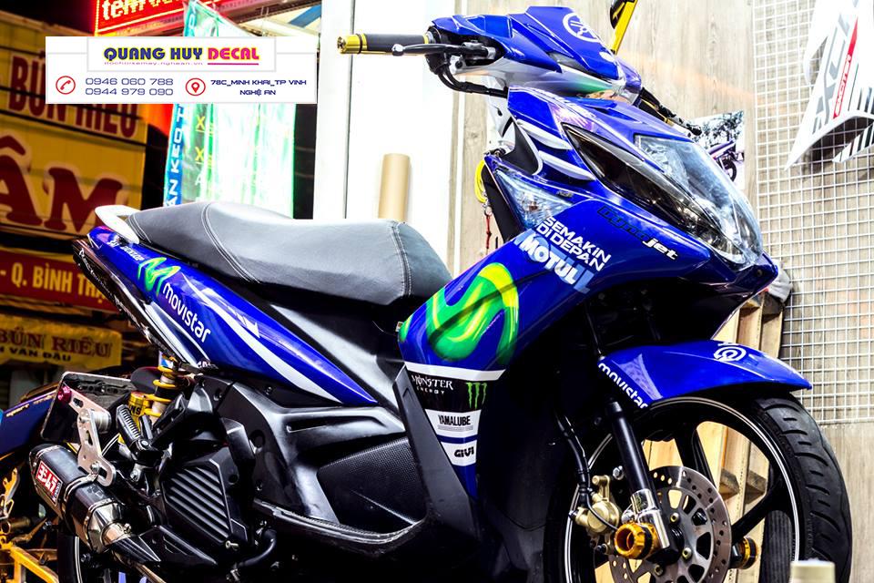 Tem trùm Nouvo độ Movistar sọc xanh dương - tem xe máy Nouvo thiết kế theo yêu cầu - Tem xe máy Nouvo rẻ đẹp và chất