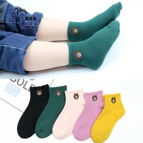 Set 5 tất gấu cho bé 1-12 tuổi- vớ mùa đông cho bé mang giày chơi tết