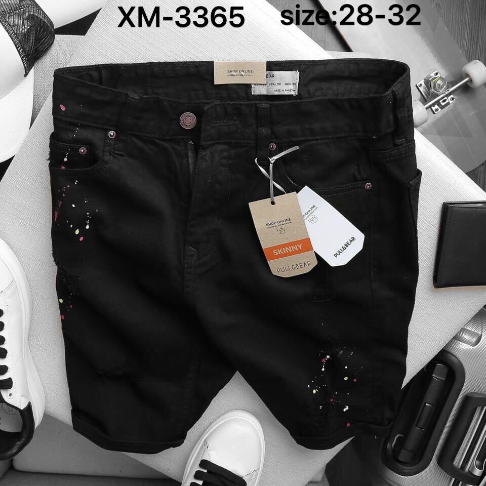 [VIDEO + HÌNH THẬT] QUẦN SHORT JEAN NAM ĐEN TRẮNG  CO DÃN VẢI MỀM MỊN VẨY SƠN CỰC CHẤT CHẤT LƯỢNG CAO CẤP