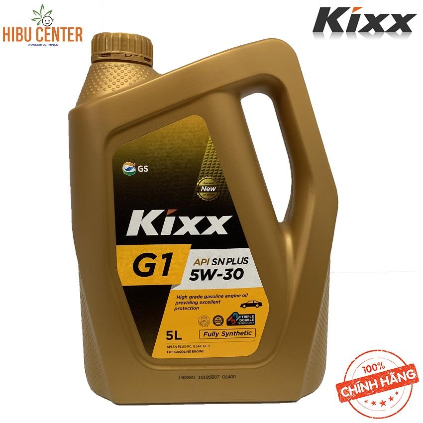 Dầu nhớt Kixx G1 API SN Plus 5W30 5L Thùng Nhựa Xe động cơ xăng Công nghệ Hai nâng Ba chống