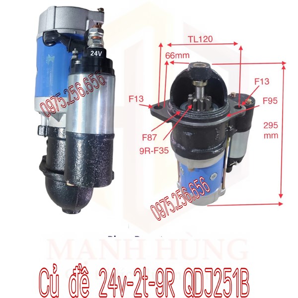 Củ đề 24v-2t-9R QDJ251B LeIZIDA củ đề các loại củ đề ô tô phụ tùng ô tô phụ tùng Hùng Lỳ