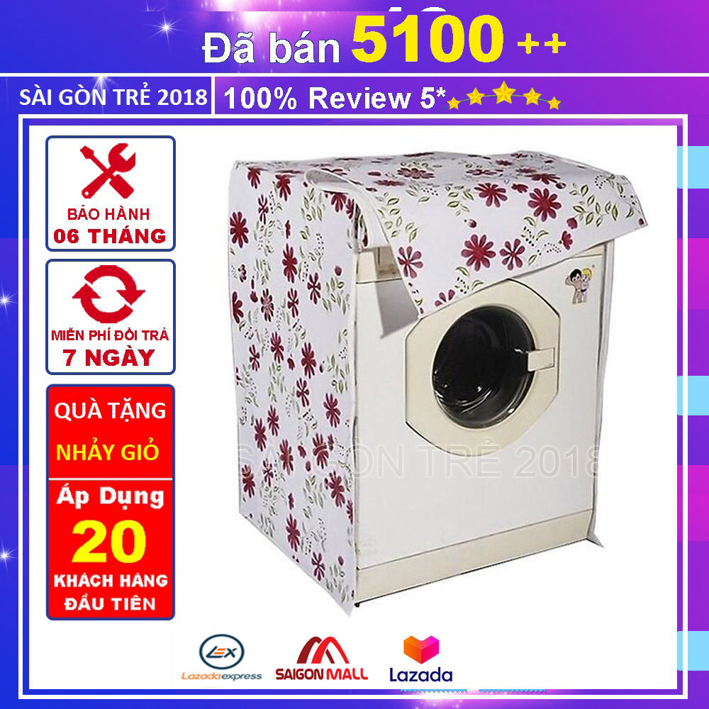 Vỏ bọc, áo trùm máy giặt lồng ngang, cửa trước vải bạt siêu bền đẹp chống nước 62a75