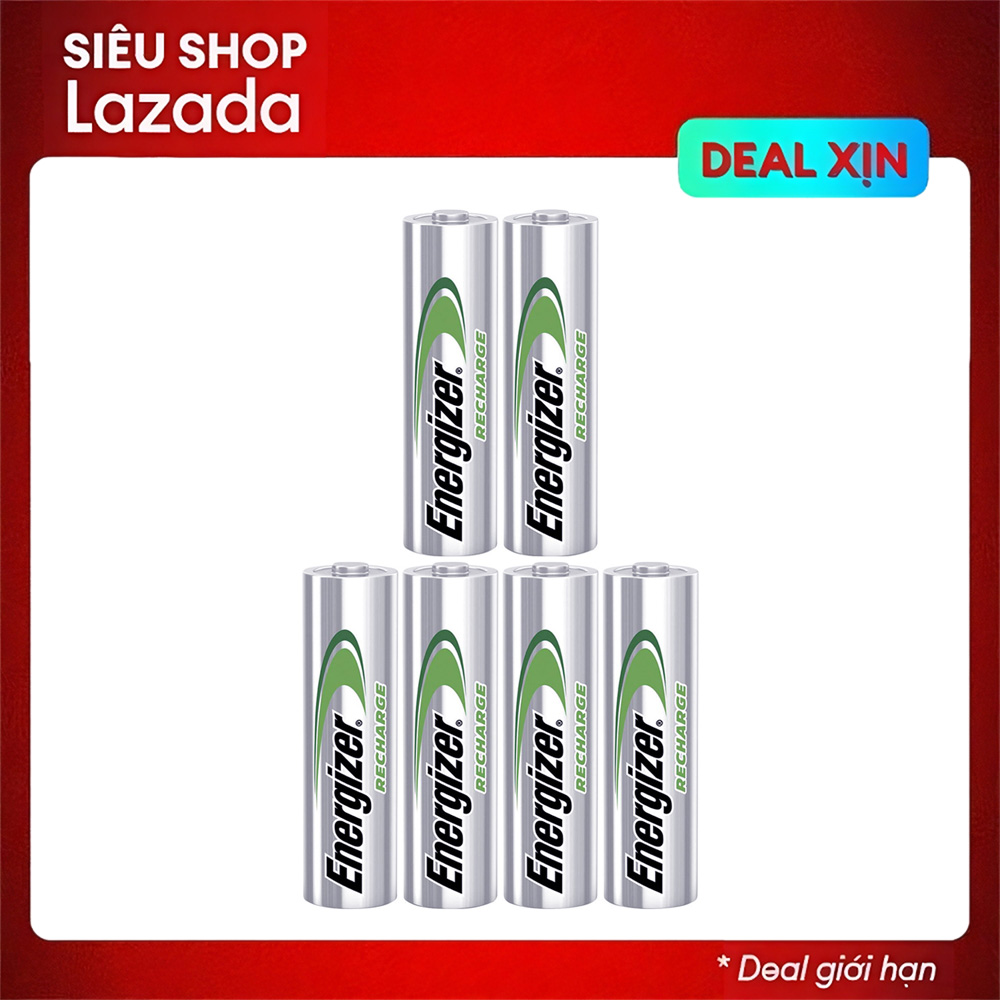 Bộ 6 Pin sạc AA Energizer TRAY 2000mAh - Mới 100% chính hãng chất lượng cao bóc máy không vỉ