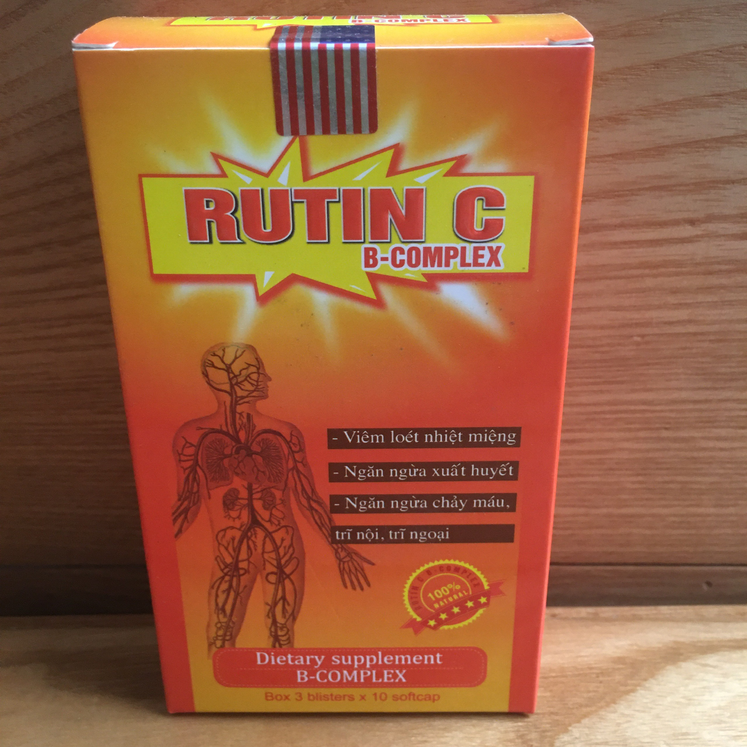 Rutin C B-complex - hỗ trợ điều viêm loét miệng hộp 30 viên, sản phẩm đa dạng, chất lượng tốt, đảm bảo an toàn sức khỏe người sử dụng