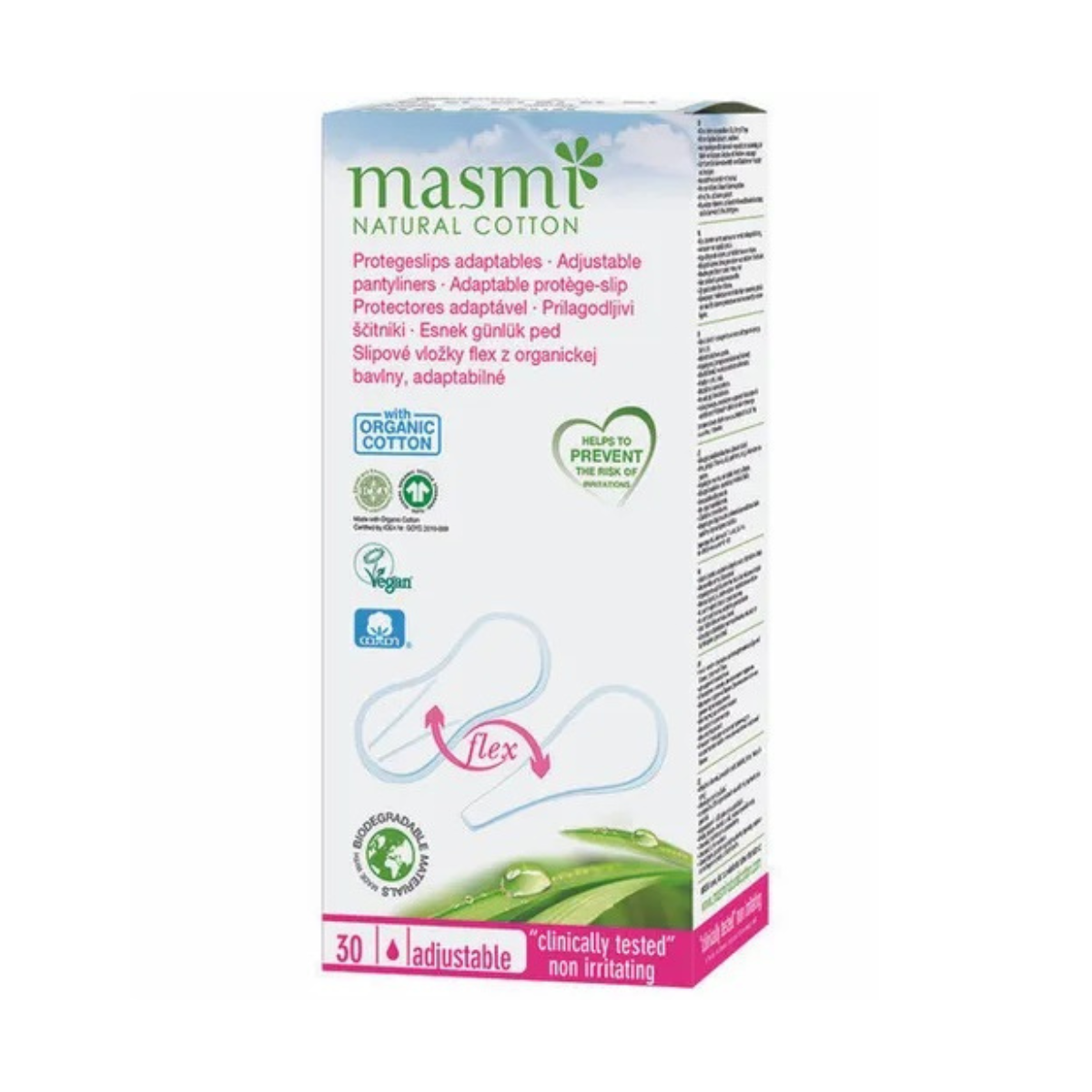 Daily sanitary napkins flex organic 30m -masmi