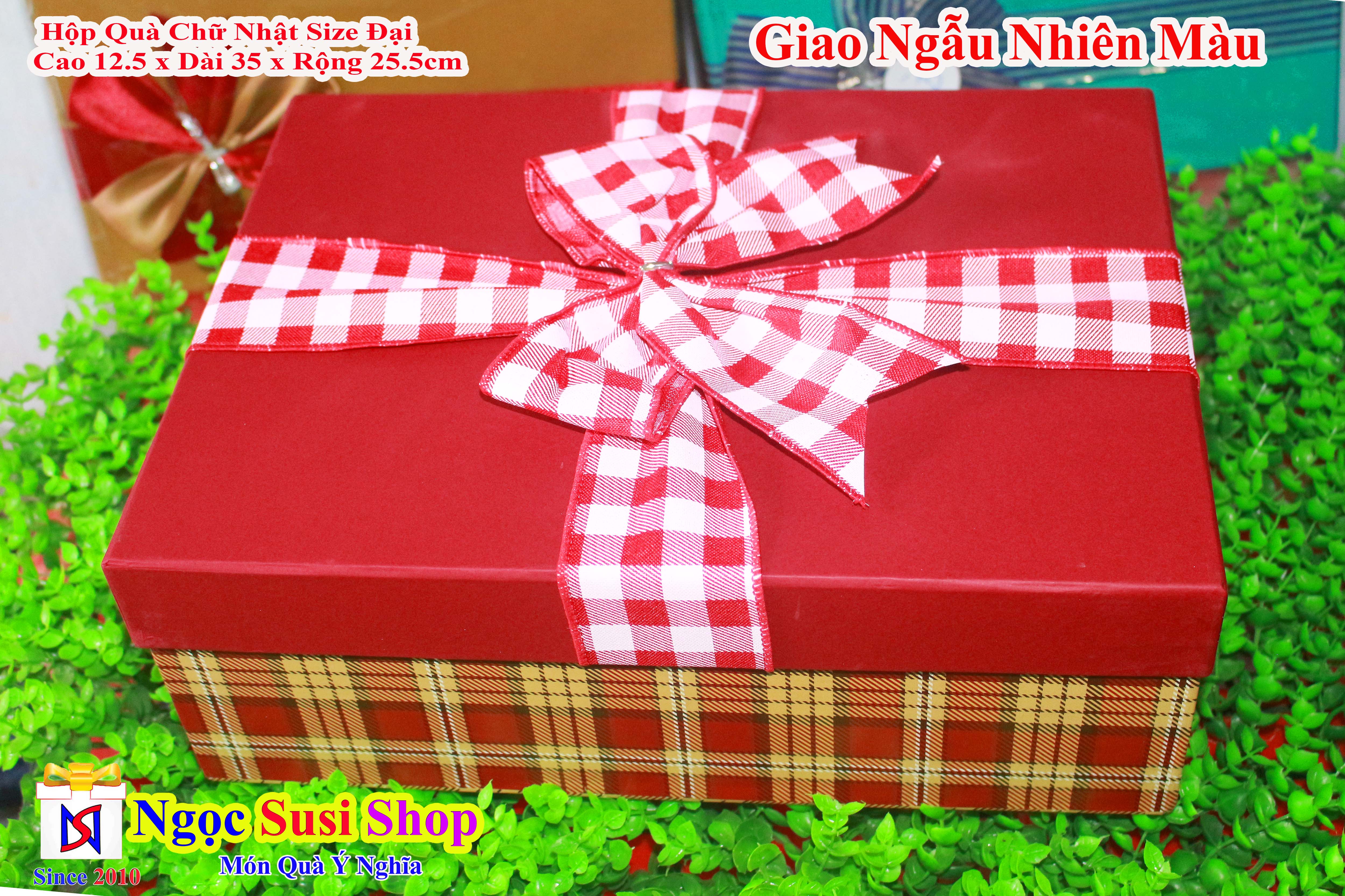 Hộp Quà Chữ Nhật Nhiều Màu Dài 35cm Size Đại Mẫu Mới Cao Cấp - Giao Ngẫu Nhiên Màu - Hộp Rất Đẹp In Hình