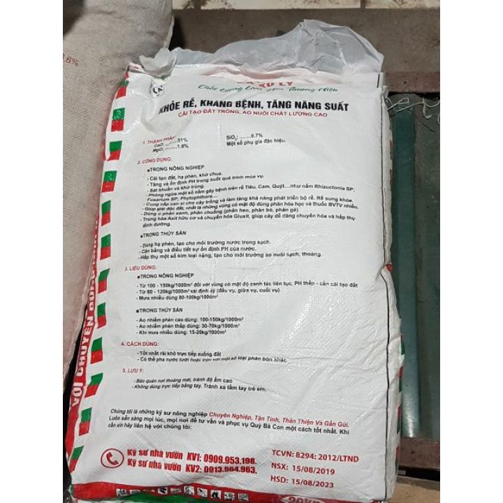 Vôi bột dùng cho nông nghiệp, xử lý đất, giá thể