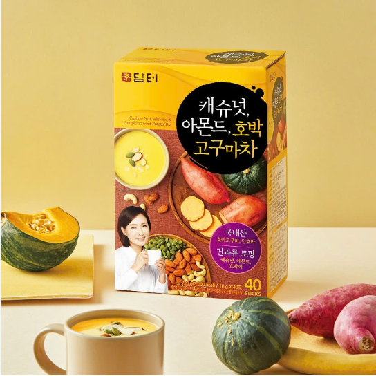 Bột Ngũ Cốc Khoai Lang, Hạnh Nhân, Bí Ngô Damtuh Hàn Quốc - Hộp 40 gói