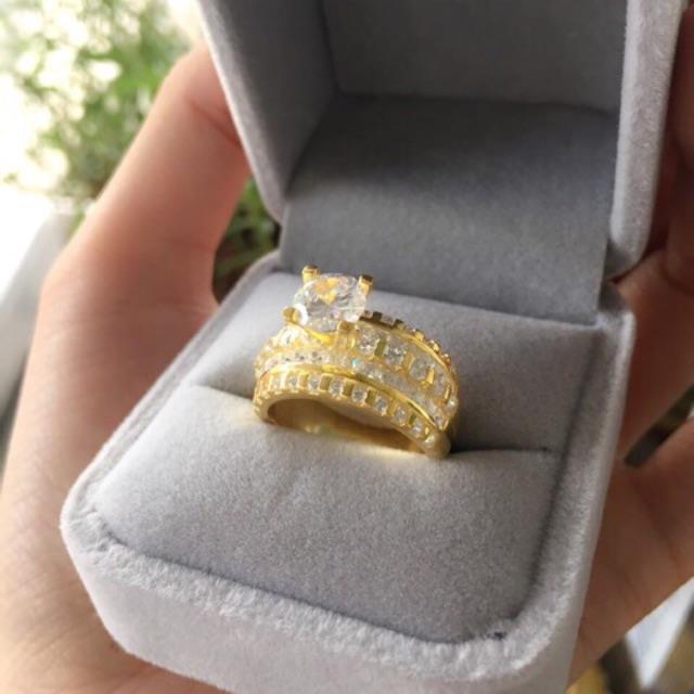 💥💥GIÁ GỐC NHẪN NỮ ĐÁ CAO XI VÀNG 24k sang trọng