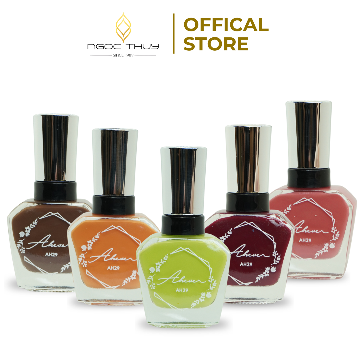 Combo 5 chai - sơn móng tay cao cấp ah29 nhiều màu - ngọc thuỷ nail