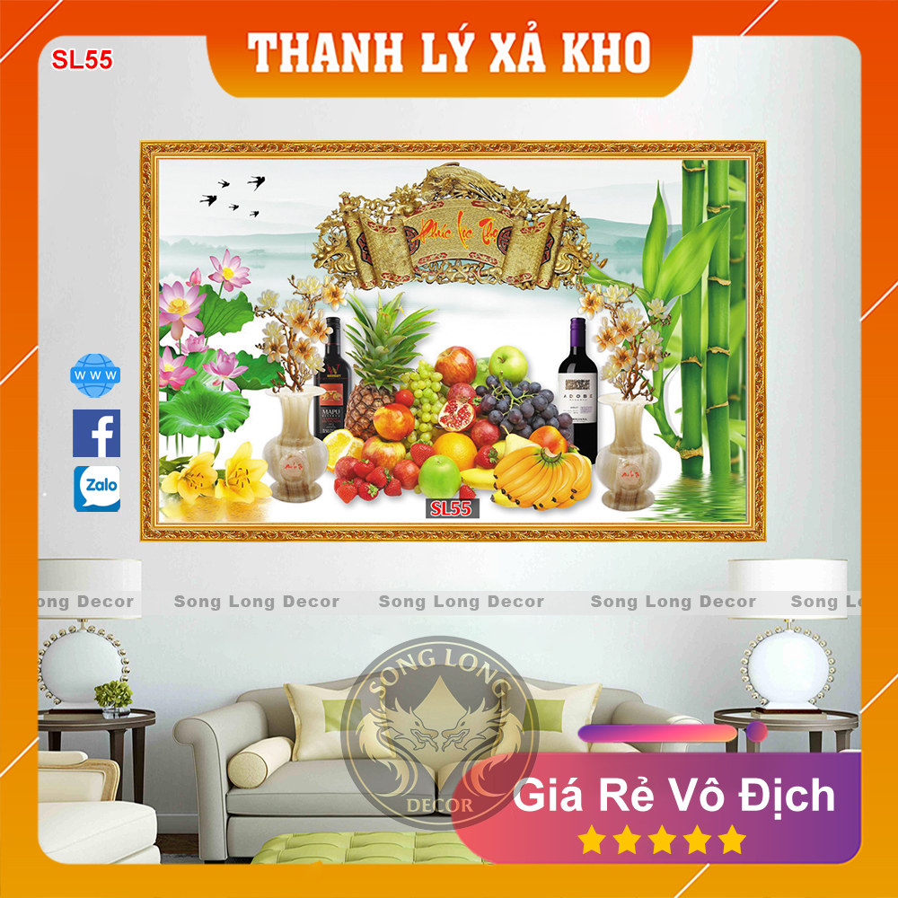Tranh Dán Tường Phòng Thờ - SL55-Tranh 3d Linh Thiêng- Song Long Decor
