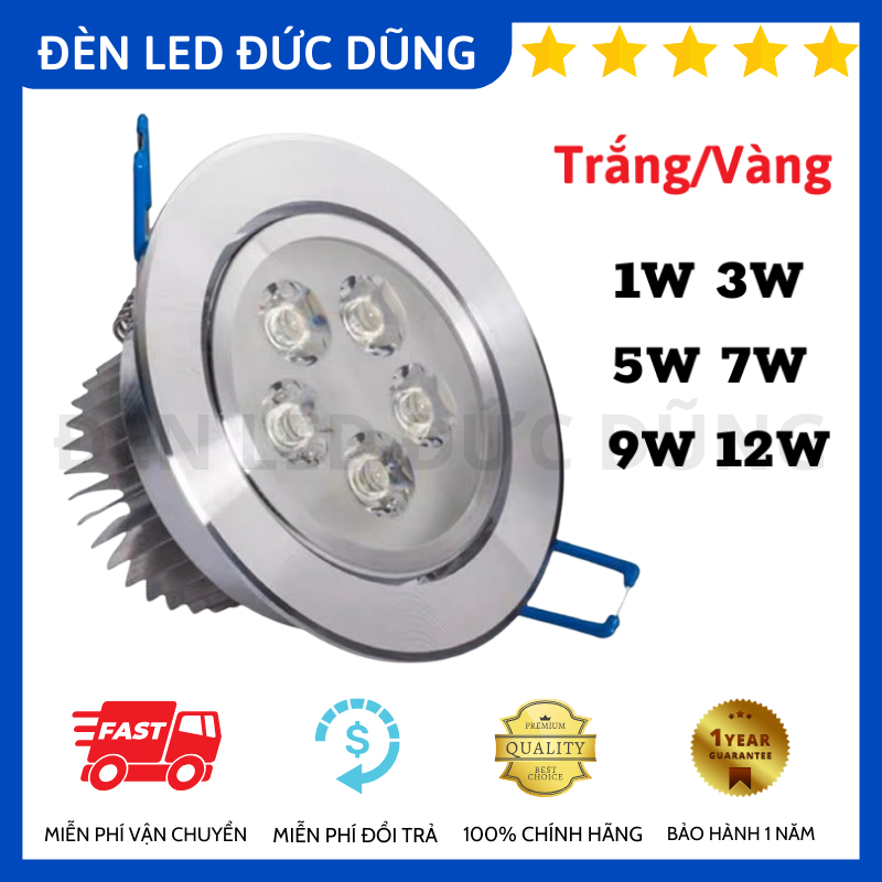 Đèn led mắt ếch âm trần 1w, 3w, 5w, 7w, 9w, 12w