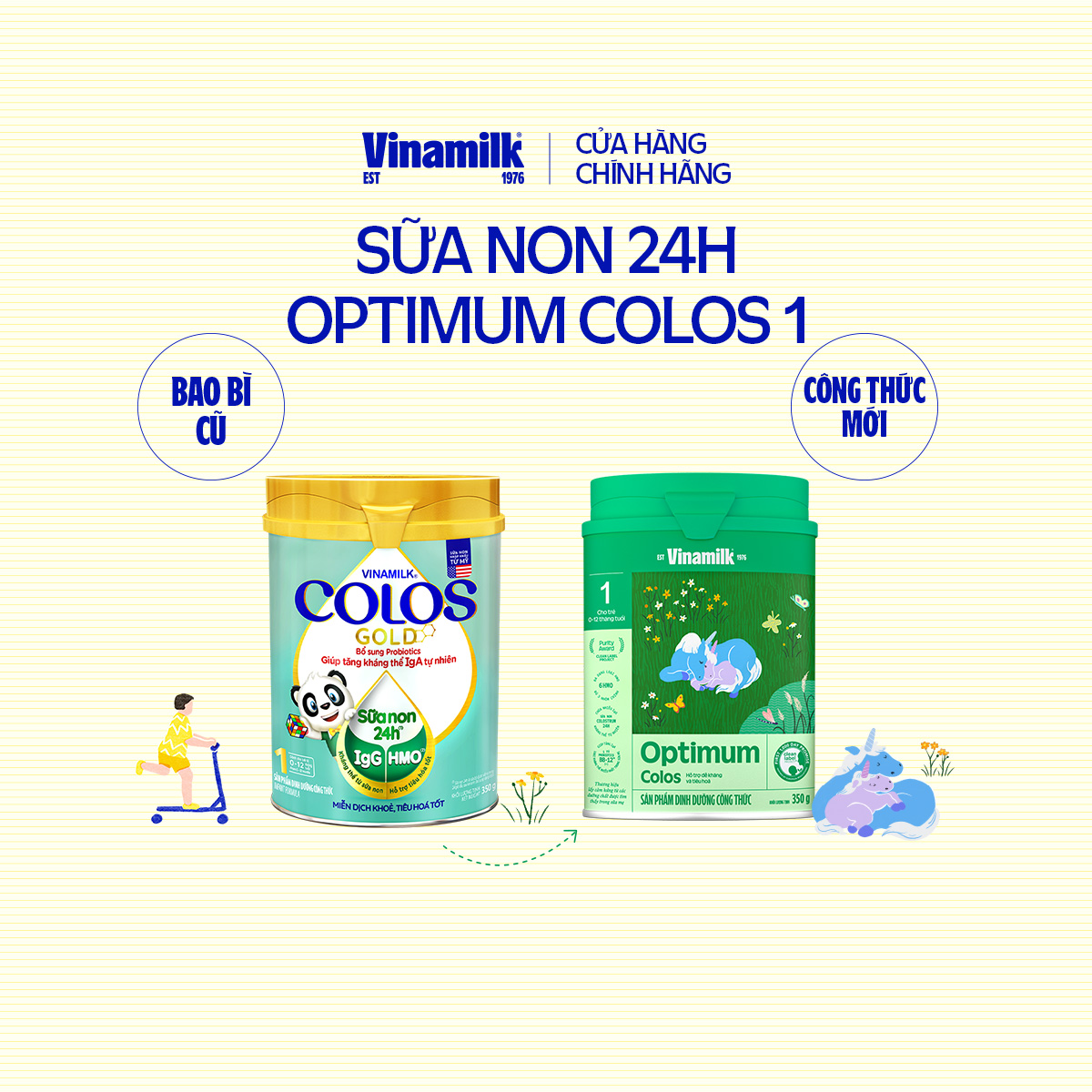 Hộp Sữa Non Vinamilk Optimum Colos 1 Hộp 350g (sữa bột cho trẻ từ 0 - 1 tuổi) - Sữa cho trẻ sơ sinh