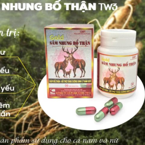 Sâm nhung bổ thận TW3 - Tráng dương, bổ thận, dưỡng huyết, an thần