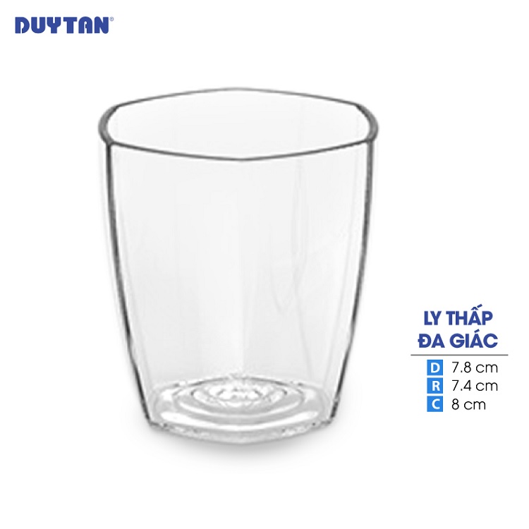 Ly thấp đa giác nhựa DUY TÂN 243ml (7,8 x 7,4 x 8 cm) - 13498