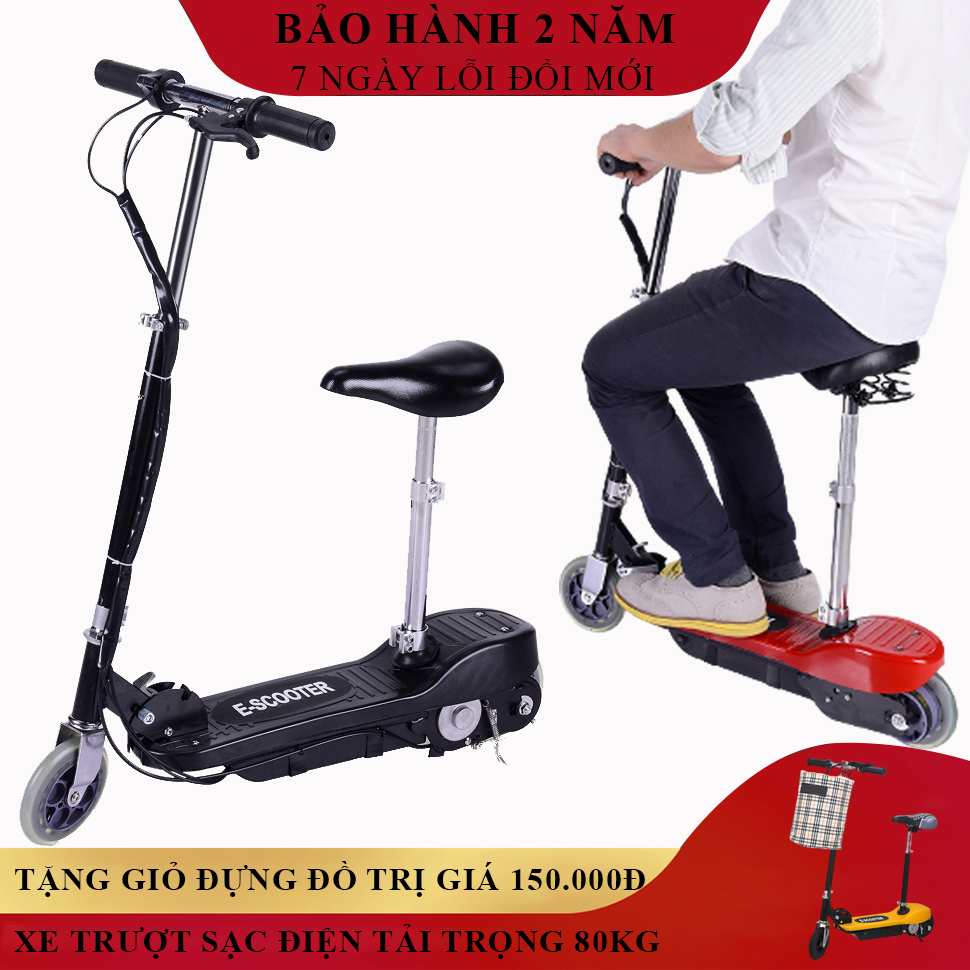 Xe điện mini E-SCOOTER có thể gấp gọn, dành cho người lớn và trẻ em, tải trọng 80kg, Công suất 200W, Bảo hành 2 năm