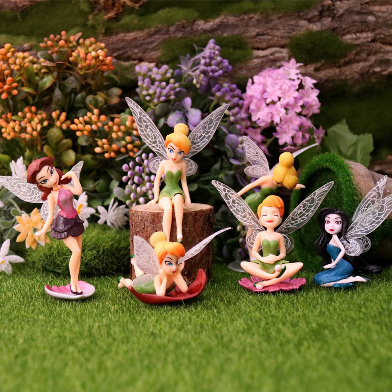 Tinker Bell trang trí bánh kem, sáu Nàng Tiên phụ kiện trang trí bánh kem, đồ trang trí bánh kem
