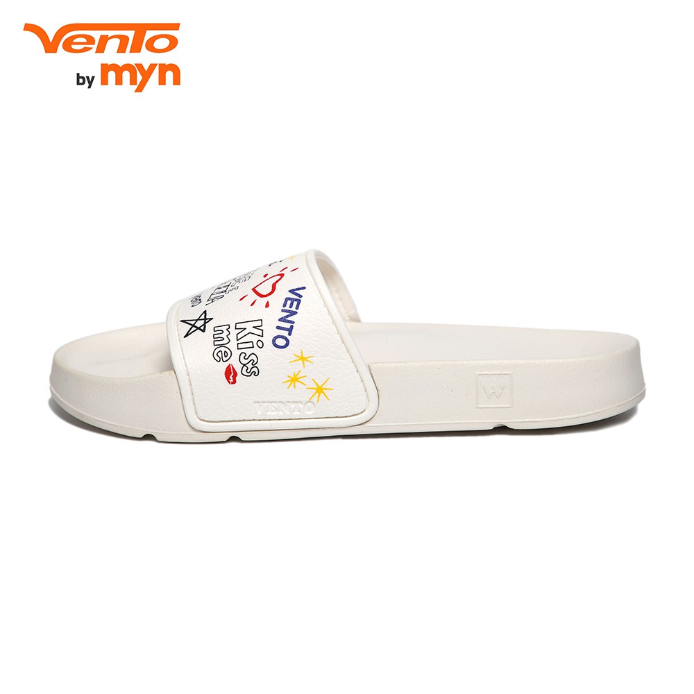 Dép Vento Slide Nam Nữ H FL07 trắng họa tiết hoạt hình