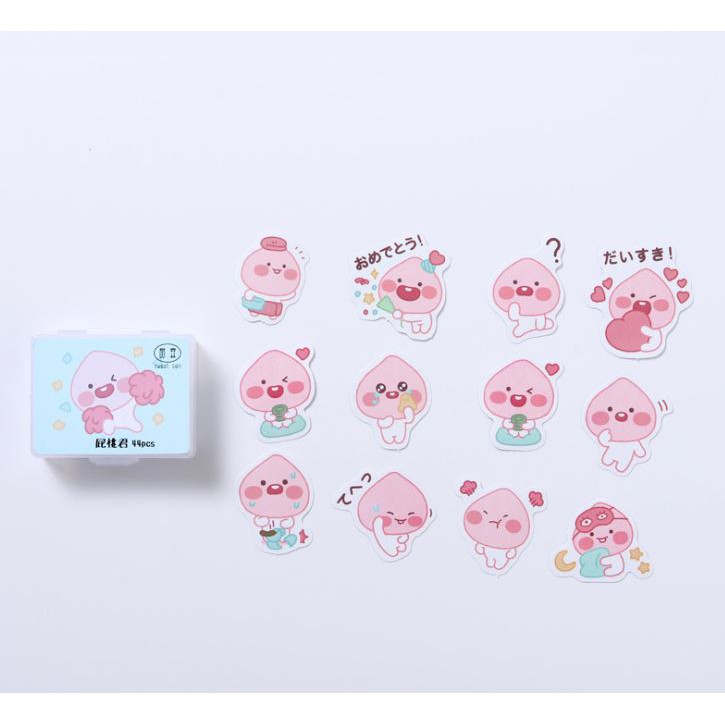 Bộ 46 sticker icon dễ thương hàn quốc dán trang trí e42