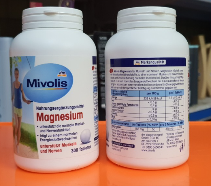 Đồ uống Mivolis Magnesium lọ 300 viên của Đức